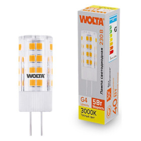 Лампа светодиодная Wolta  G4 5Вт 3000K WSTD-JC-220V5W3KG4-C