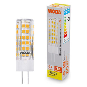 Лампа светодиодная Wolta  G4 7Вт 3000K WSTD-JC-220V7W3KG4-C