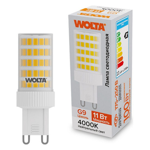 Лампа светодиодная Wolta  G9 11Вт 4000K WSTD-JCD-11W4KG9-C