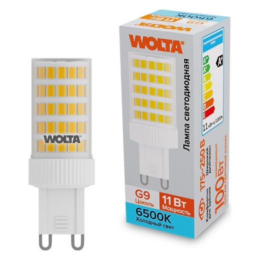 Лампа светодиодная Wolta  G9 11Вт 6500K WSTD-JCD-11W6KG9-C