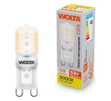 Лампа светодиодная Wolta  G9 5Вт 3000K WSTD-JCD-5W3KG9-P