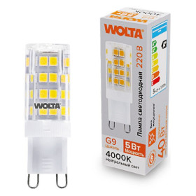 Лампа светодиодная Wolta  G9 5Вт 4000K WSTD-JCD-5W4KG9-C