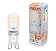 Лампа светодиодная Wolta  G9 5Вт 4000K WSTD-JCD-5W4KG9-P