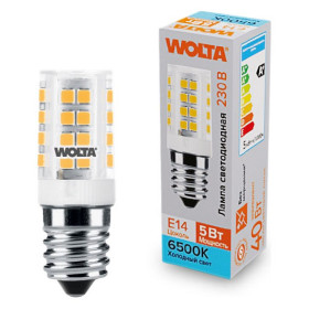 Лампа светодиодная Wolta  E14 5Вт 6500K WSTD-JCD-5W6KE14-C