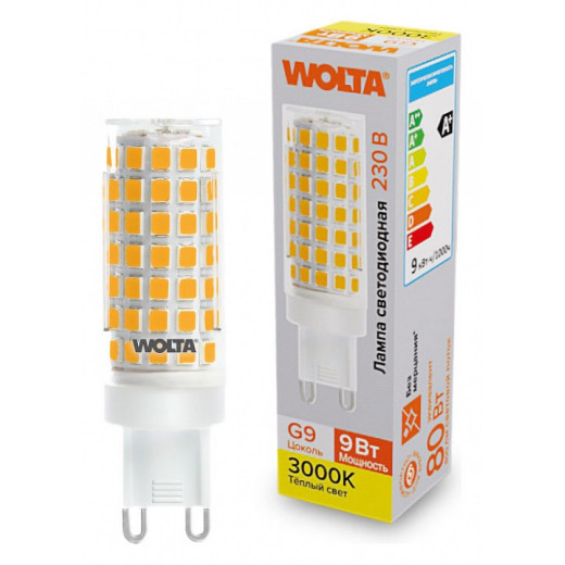 Лампа светодиодная Wolta  G9 9Вт 3000K WSTD-JCD-9W3KG9-C
