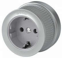 Розетка с заземлением Werkel Ретро (матовый хром) WL19-10-01