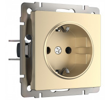 Розетка с заземлением и со шторками, без рамки Werkel шампань W1171111
