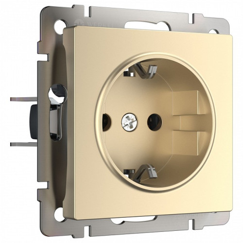 Розетка с заземлением, без рамки Werkel шампань W1171011