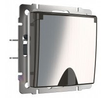 Розетка с заземлением и со шторками, без рамки с крышкой Werkel глянцевый никель W1171202