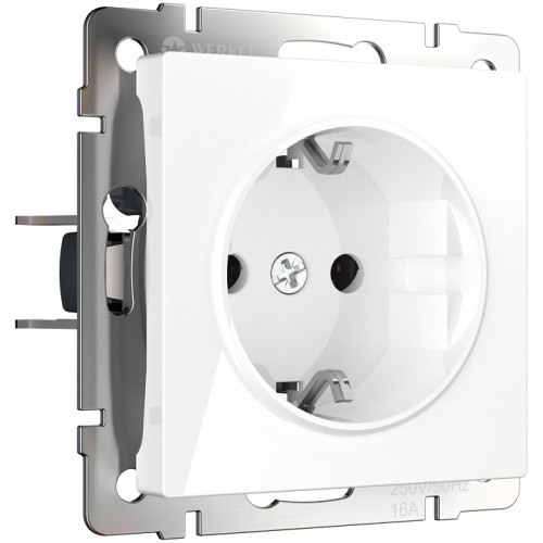 Розетка с заземлением, без рамки Werkel белый W1171001