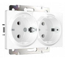 Розетка двойная с заземлением, без рамки Werkel белый W1172001