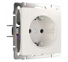 Розетка с заземлением и со шторками, без рамки Werkel перламутровый рифленый W1171113