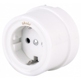 Розетка с заземлением, без рамки Werkel Ретро (белый) W5671001
