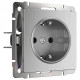 Розетка с заземлением, без рамки Werkel серебряный рифленый W1171009