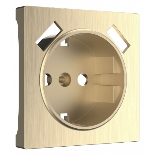 Накладка для розетки с заземлением и 2хUSB Werkel шампань рифленый W1179510