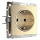 Розетка с заземлением и со шторками, без рамки Werkel шампань рифленый W1171110