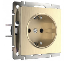 Розетка с заземлением, без рамки Werkel шампань рифленый W1171010