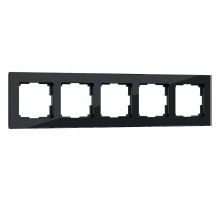 Рамка на 5 постов Werkel черный,стекло W0051108