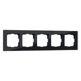 Рамка на 5 постов Werkel черный,стекло W0051108