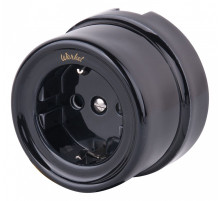 Розетка с заземлением Werkel Ретро (черный) W5671008