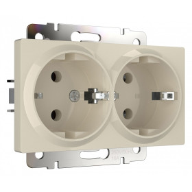 Розетка двойная с заземлением, без рамки Werkel слоновая кость W1172003