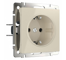 Розетка влагозащищенная с заземлением, без рамки Werkel слоновая кость W1171103