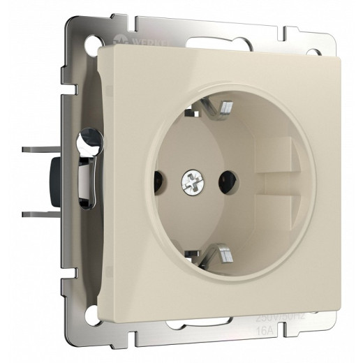 Розетка влагозащищенная с заземлением, без рамки Werkel слоновая кость W1171103