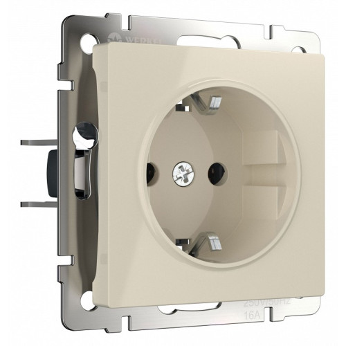Розетка с заземлением, без рамки Werkel слоновая кость W1171003