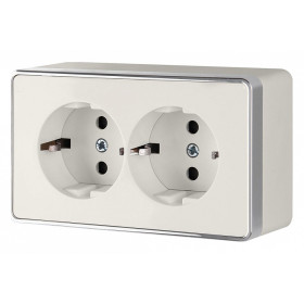 Розетка двойная с заземлением Werkel Gallant (слоновая кость) W5072103