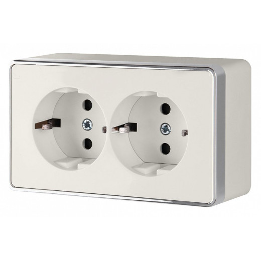 Розетка двойная с заземлением Werkel Gallant (слоновая кость) W5072103