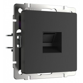 Розетка телефонная RJ-11 без рамки Werkel черный матовый W1182008