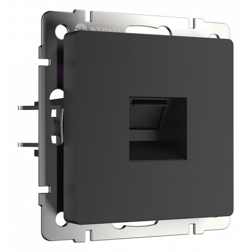 Розетка телефонная RJ-11 без рамки Werkel черный матовый W1182008
