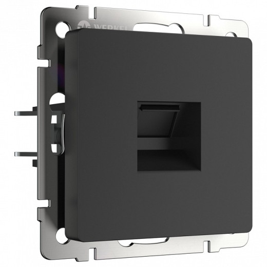 Розетка Ethernet RJ-45 без рамки Werkel черный матовый W1181008