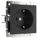 Розетка с заземлением, без рамки Werkel черный матовый W1171308