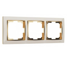 Рамка на 3 поста Werkel Snabb (слоновая кость/золото) W0031932