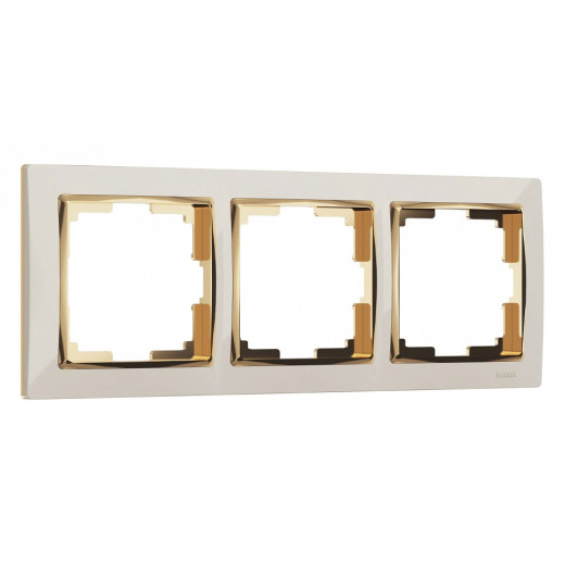 Рамка на 3 поста Werkel Snabb (слоновая кость/золото) W0031932