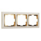 Рамка на 3 поста Werkel Snabb (слоновая кость/золото) W0031932