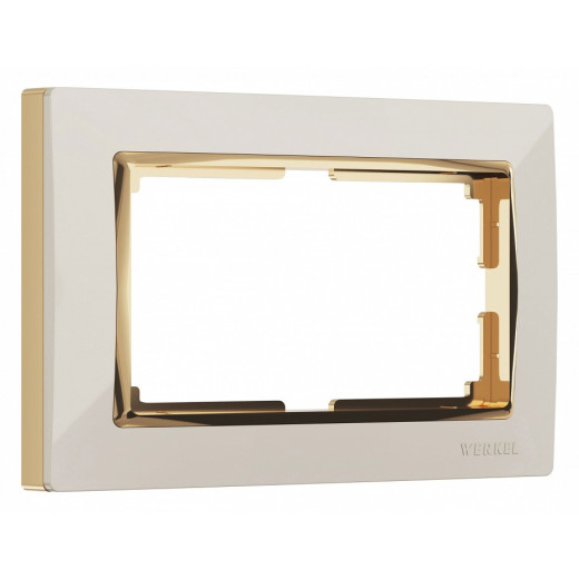 Рамка для двойной розетки Werkel Snabb (слоновая кость/золото) W0081932