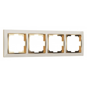 Рамка на 4 поста Werkel Snabb (слоновая кость/золото) W0041932
