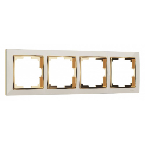 Рамка на 4 поста Werkel Snabb (слоновая кость/золото) W0041932