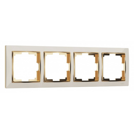 Рамка на 4 поста Werkel Snabb (слоновая кость/золото) W0041932