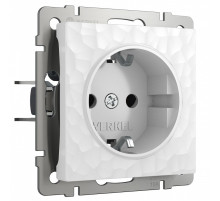 Розетка с заземлением и со шторками, без рамки Werkel Hammer белый W1271101