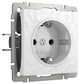 Розетка с заземлением и со шторками, без рамки Werkel Hammer белый W1271101