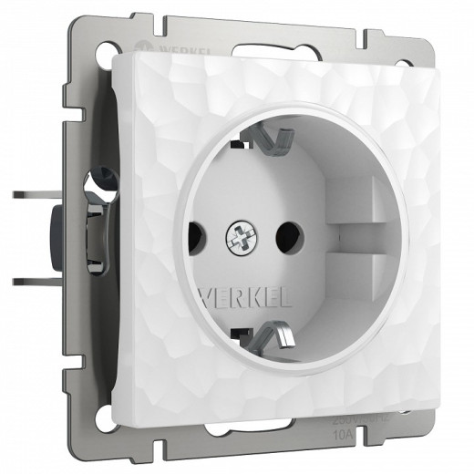 Розетка с заземлением и со шторками, без рамки Werkel Hammer белый W1271101