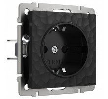 Розетка с заземлением, без рамки Werkel Hammer черный W1271008