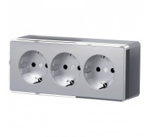 Розетка с заземлением и со шторками Werkel Gallant (серебряный) W5073106