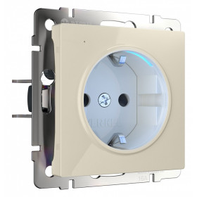 Розетка с заземлением с подсветкой, без рамки Werkel слоновая кость W1171403