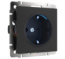 Розетка с заземлением с подсветкой, без рамки Werkel черный W1171408
