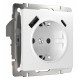 Розетка с заземлением и со шторками и USB, без рамки Werkel белый W1171701