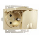 Розетка двойная влагозащищенная с заземлением и со шторками, без рамки с крышкой Werkel шампань рифленый W1172210